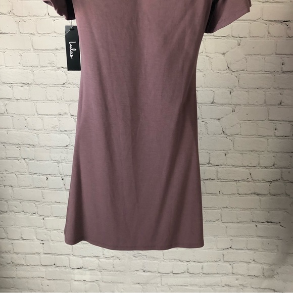 NWT - Lulu's Plum Colored Off the Shoulder Mini Dress w/ Flutter Sleeves. Size S - Picture 6 of 10